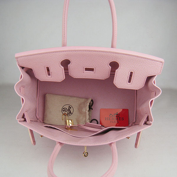 HMS Birkin 30cm Togo Leather Handbags Pink Golden