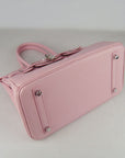 HMS Birkin 30cm Togo Leather Handbags Pink Silver