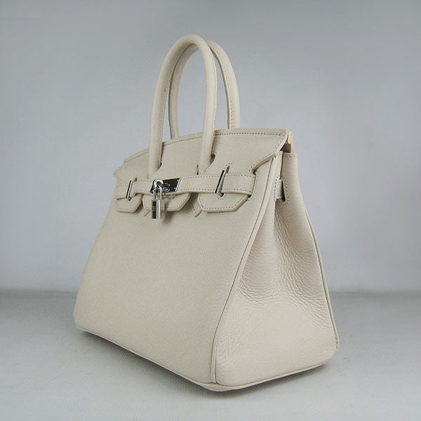 HMS Birkin 30cm Togo leather Handbags beige silver