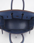 HMS Birkin 25cm Handbag 6068 dark blue silver