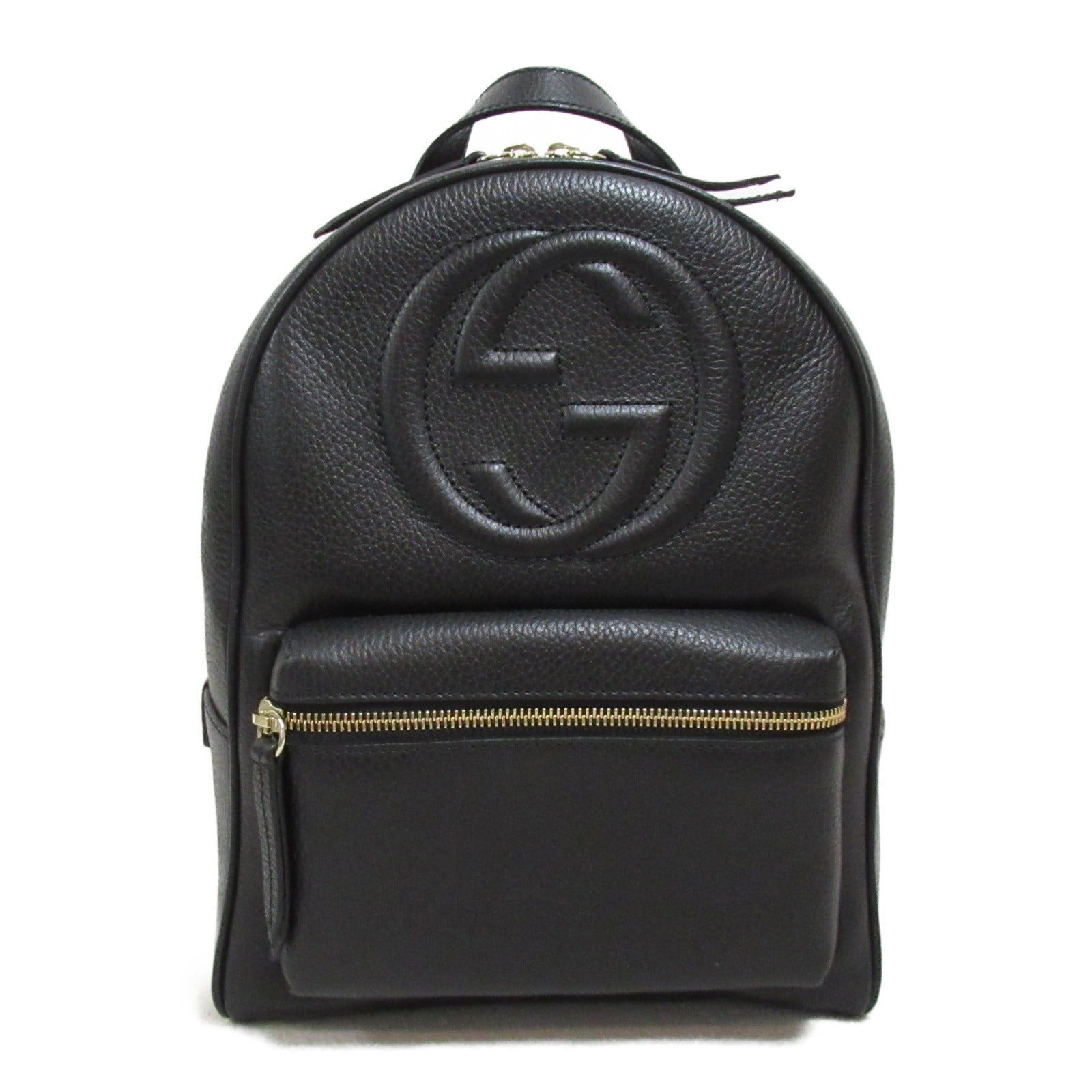 GCCI  Backpack Interlocking G Rucksack Backpack Leather  Black  536192