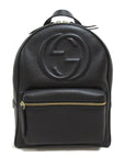 GCCI  Backpack Interlocking G Rucksack Backpack Leather  Black  536192