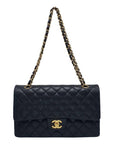 A01112 Black Lambskin Gold Classic Medium Chain Shoulder Bag CH