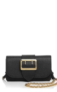 BBERRY Black Grained Leather Mini Buckle WOC