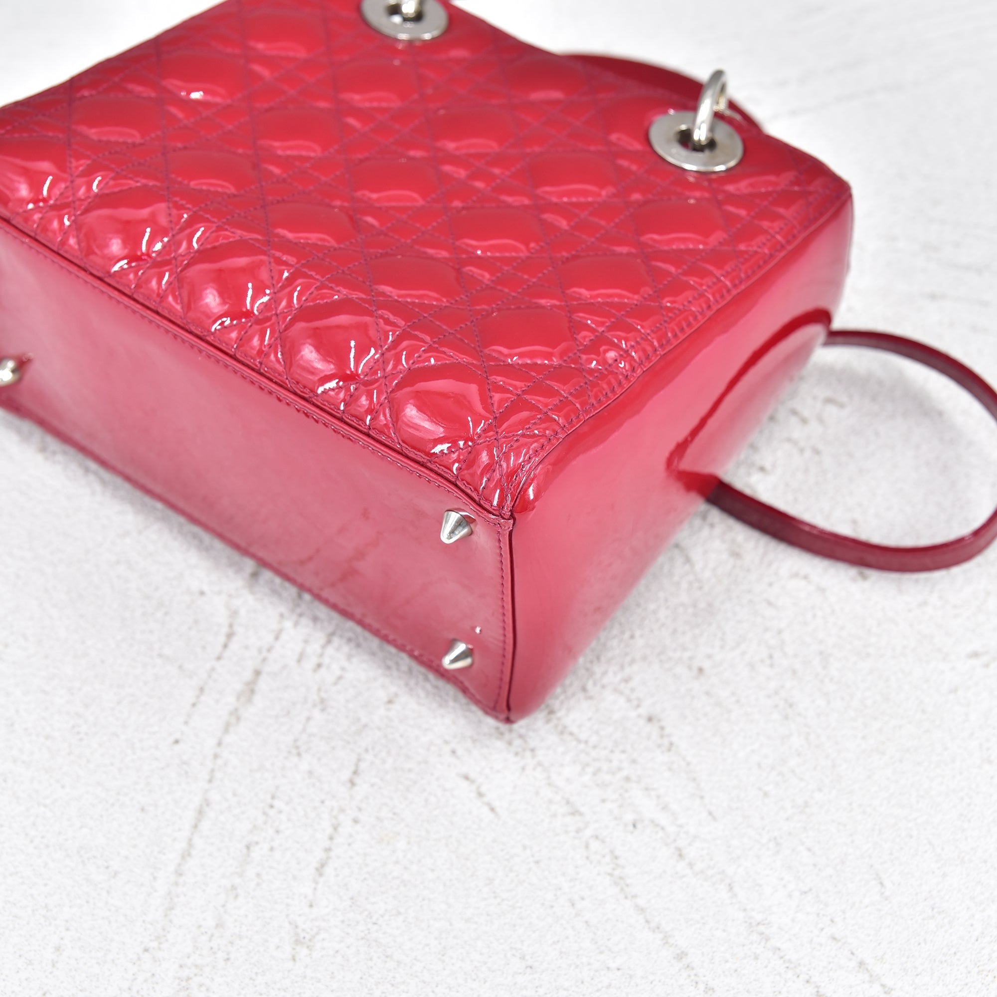 Cannage Patent Leather Lady D1OR Bag