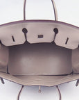 HMS Birkin 35CM Togo Leather Handbags 6099 grey golden