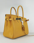 HMS Birkin 30cm Togo Leather Handbags Yellow Silver