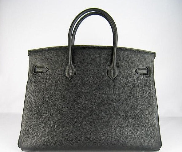 HMS Birkin 35cm Togo Leather Handbags 6099 Black Silver