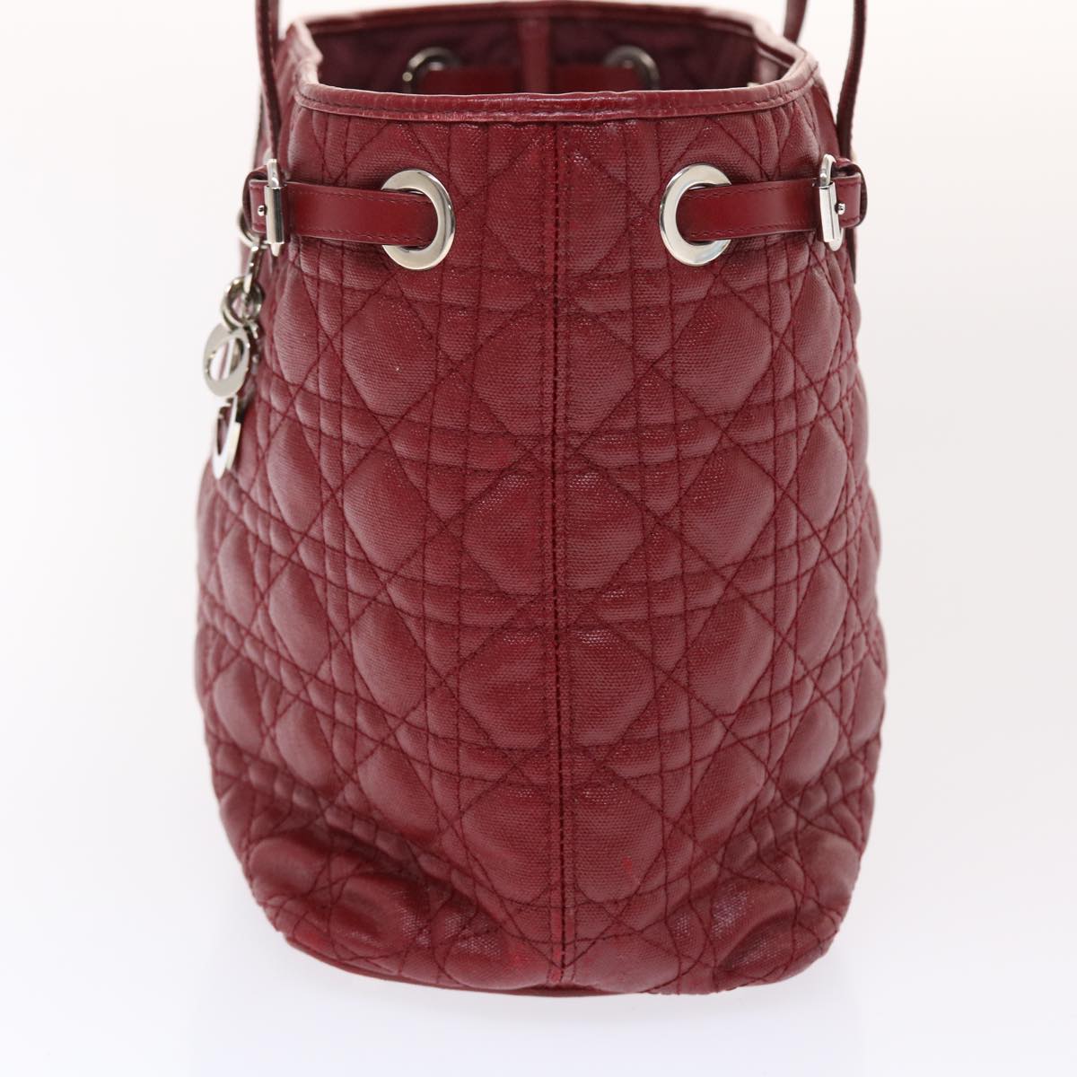 CHRISTIAN D1OR Canage Panarea Hand Bag PVC Leather Red 01-BO-0130 Auth 49472