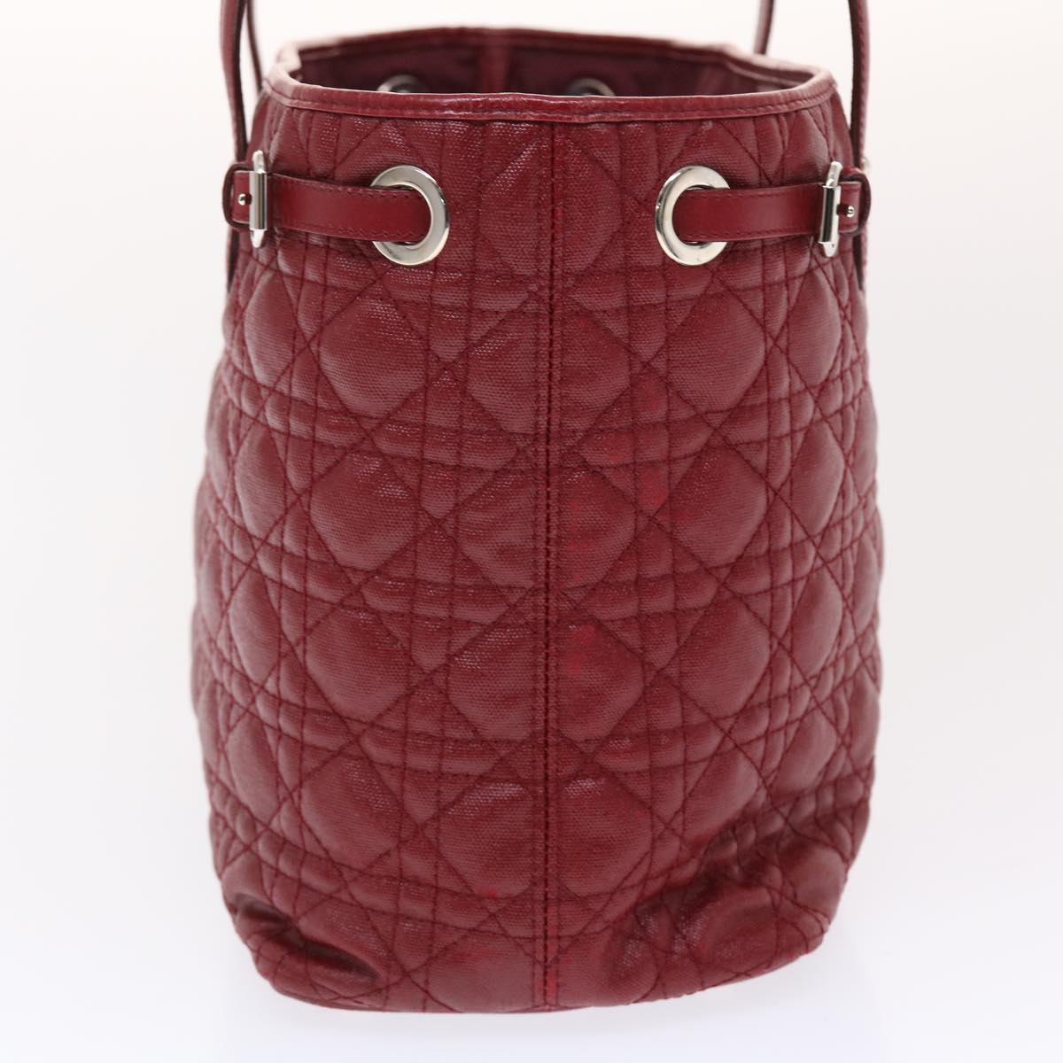 CHRISTIAN D1OR Canage Panarea Hand Bag PVC Leather Red 01-BO-0130 Auth 49472