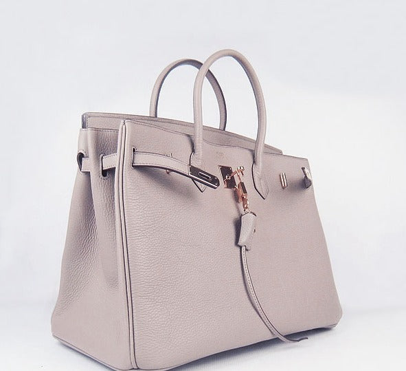 HMS Birkin 35CM Togo Leather Handbags 6099 grey golden