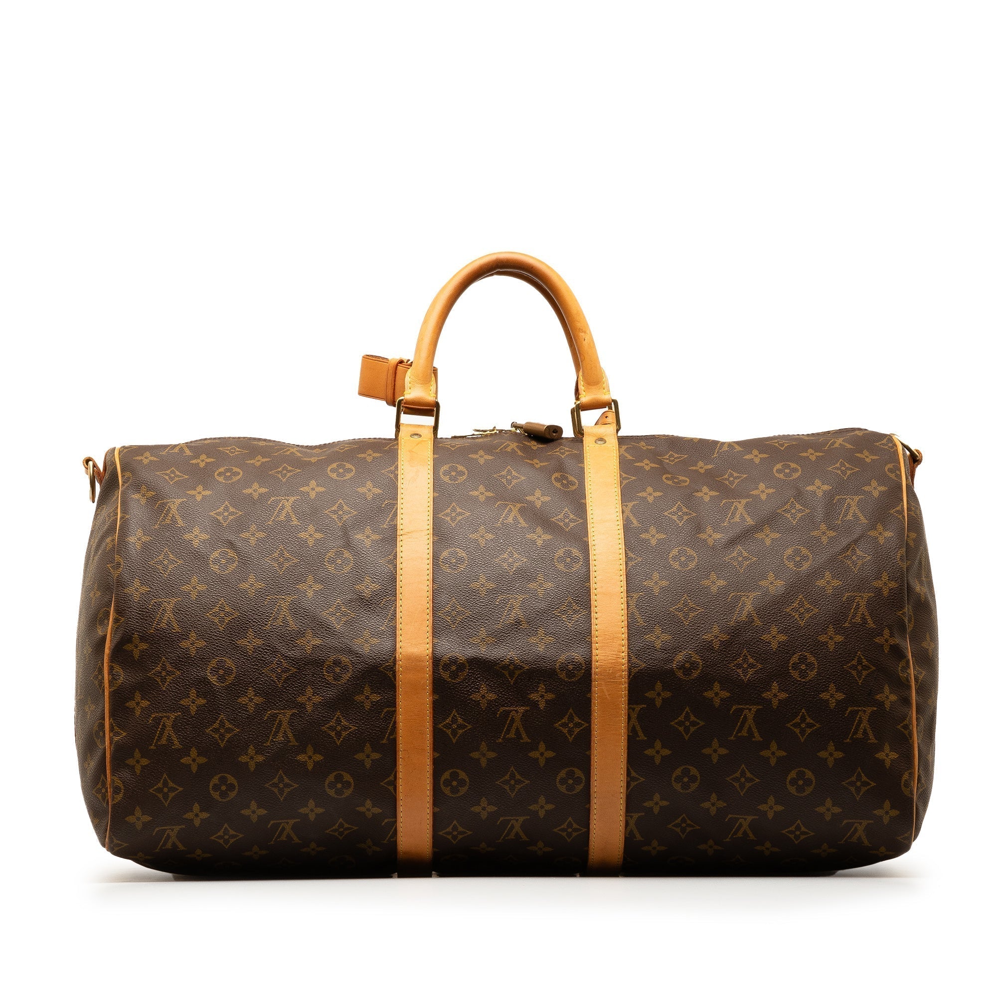 Brown LV Monogram Keepall Bandouliere 55 Travel Bag