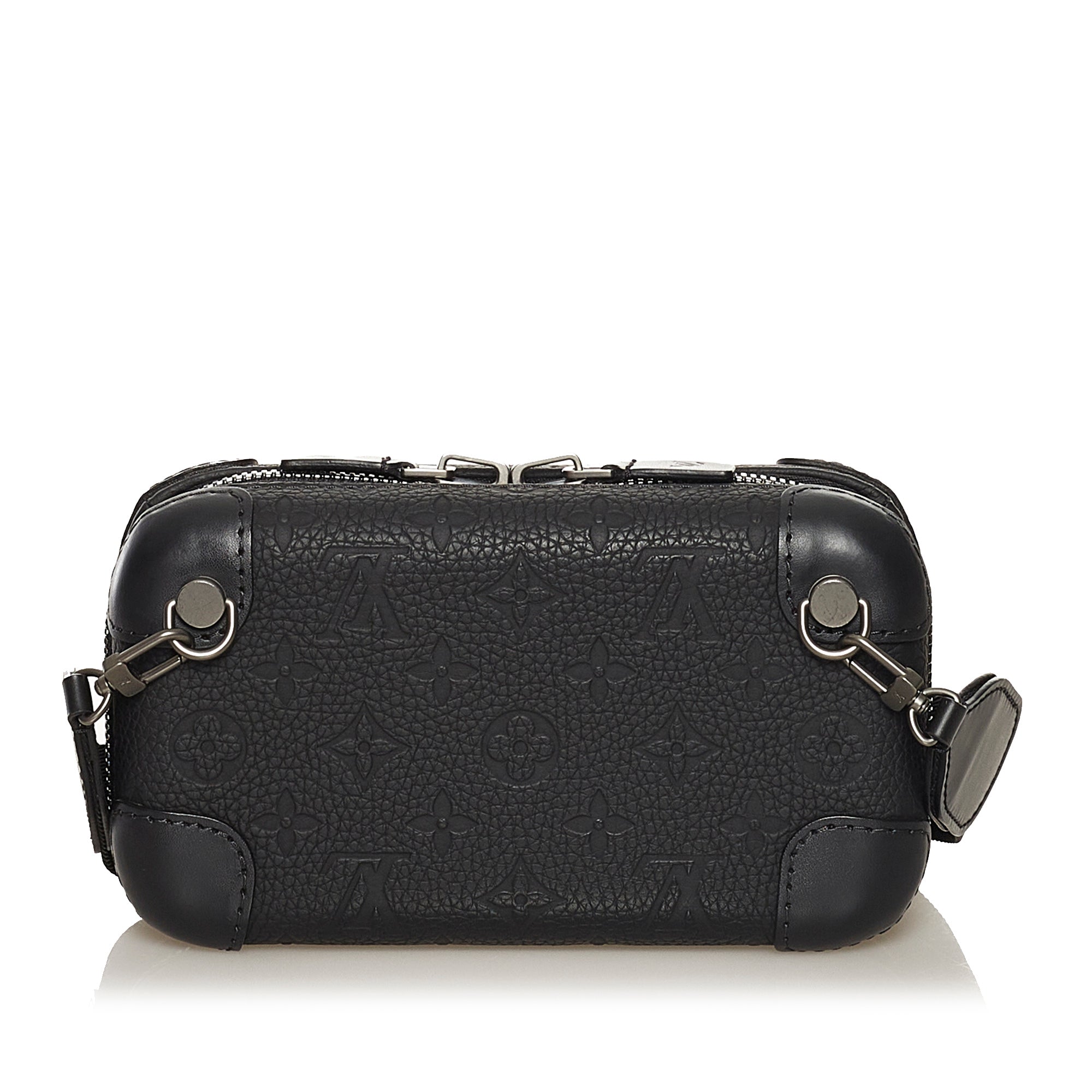 Black LV Taurillion Monogram Horizon Clutch Bag