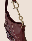 CHRISTIAN D1OR 2007 BURGUNDY LEATHER CORSET BAG