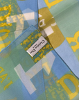 CHRISTIAN D1OR 2005 "J'ADORE D1OR' BLUE & GREEN SILK SCARF