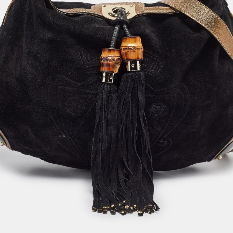 GCCI  Hysteria Embossed Suede Large Indy Hobo