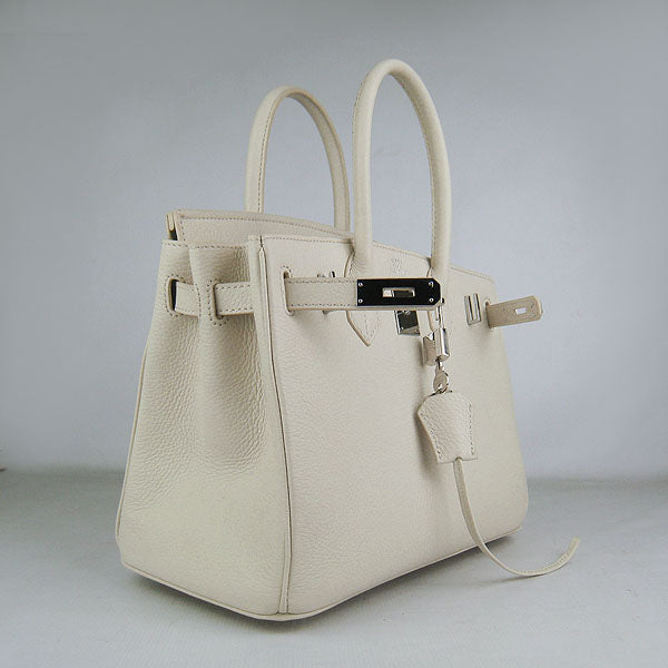 HMS Birkin 30cm Togo leather Handbags beige silver