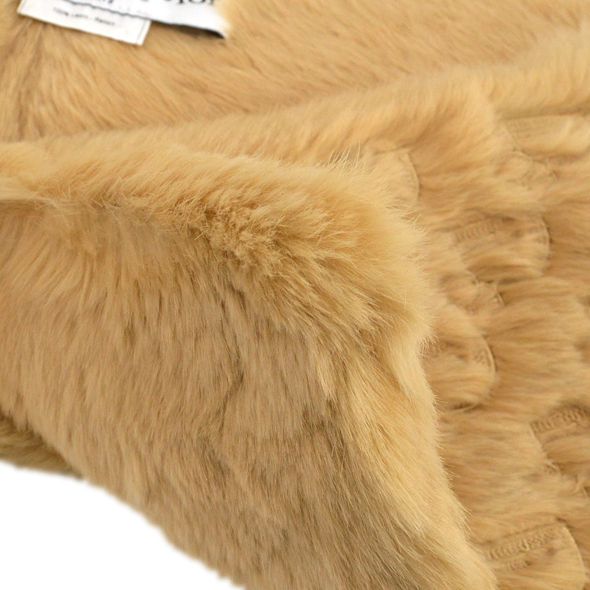 Christian D1OR Beige Fur Scarf Stole Small Good