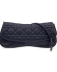 CHRISTIAN D1OR Black Perforated Leather Cannage Chain Shoulder Bag