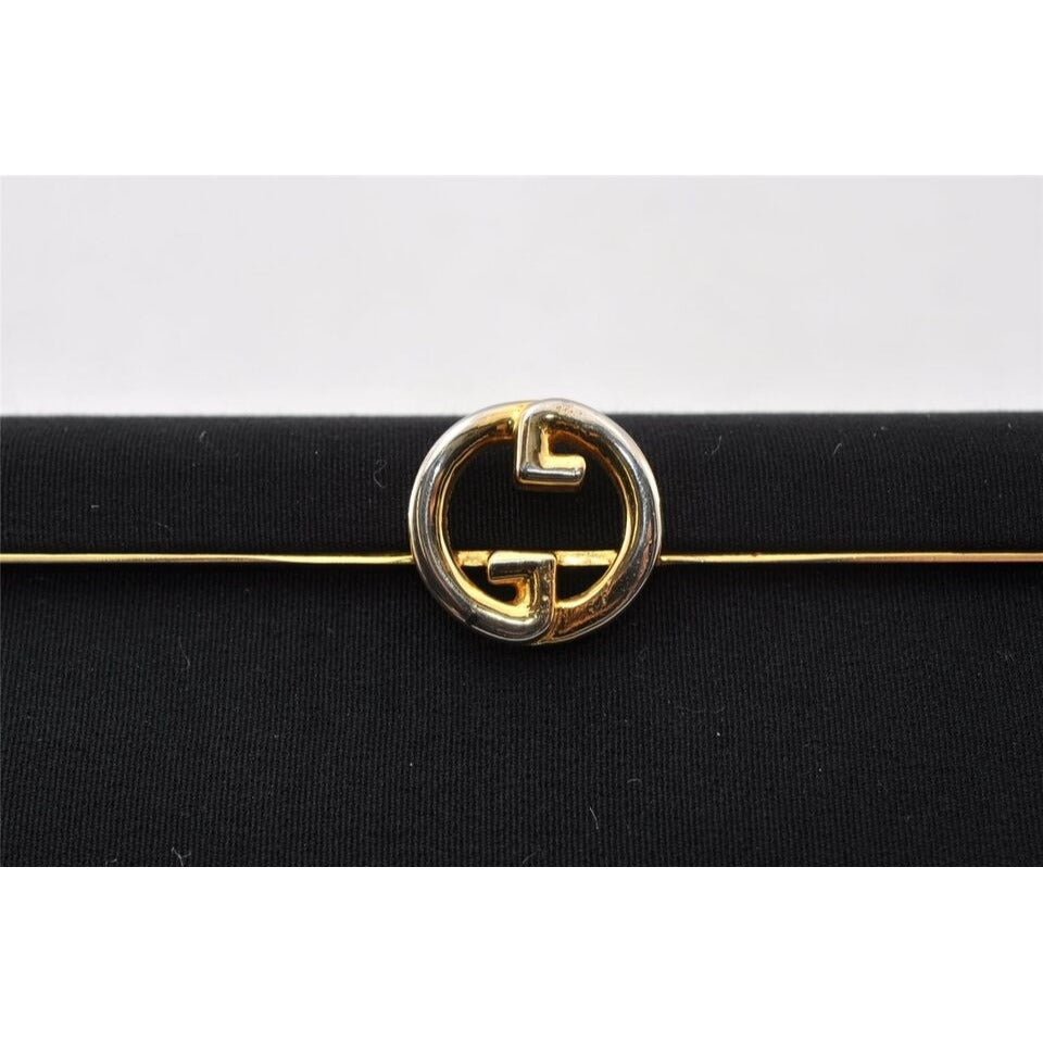1960's GCCI mod black silk interlocking GG clutch purse