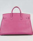 HMS Birkin 35cm Togo Leather Handbags 6099 Peach Silver