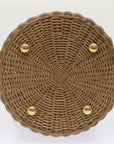 CHRISTIAN D1OR Basket Bag Trotter Canvas Shoulder Bag Rattan Blue Auth 51270A