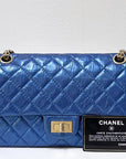 19A CH Iridescent Royal Electric Blue 2.55 225 Medium Reissue Flap Bag