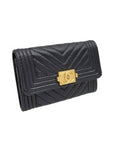A80603 Black Caviar Skin Boy Chevron Card Business Holder CH