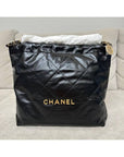 22bag medium black chain bag CH