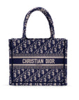 CHRISTIAN D1OR Blue Oblique Canvas Small Book Tote Bag Handbag