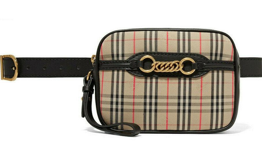 BBERRY 1983 Checked Chain Link Cotton-drill Belt Bum Bag Wristlet Pouch