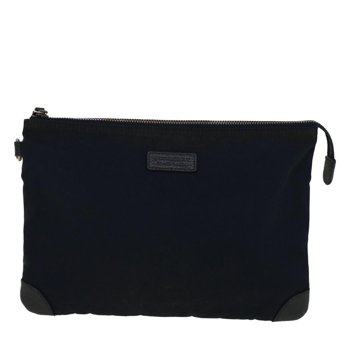 BBERRY Black label Clutch Bag Nylon Leather Navy Auth 58127
