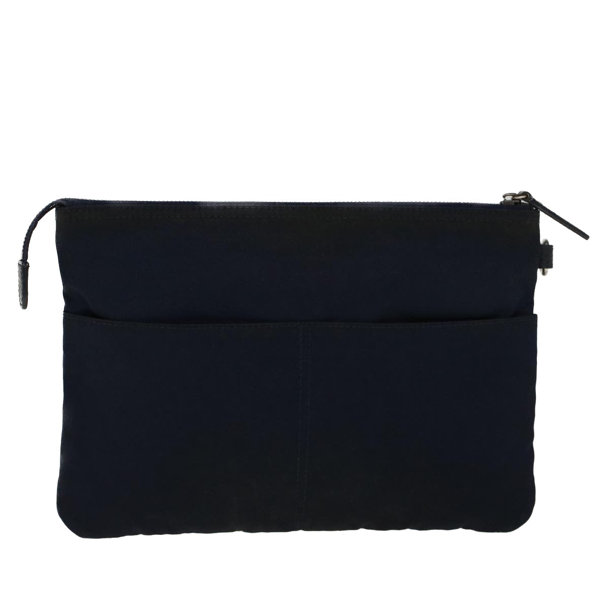 BBERRY Black label Clutch Bag Nylon Leather Navy Auth 58127