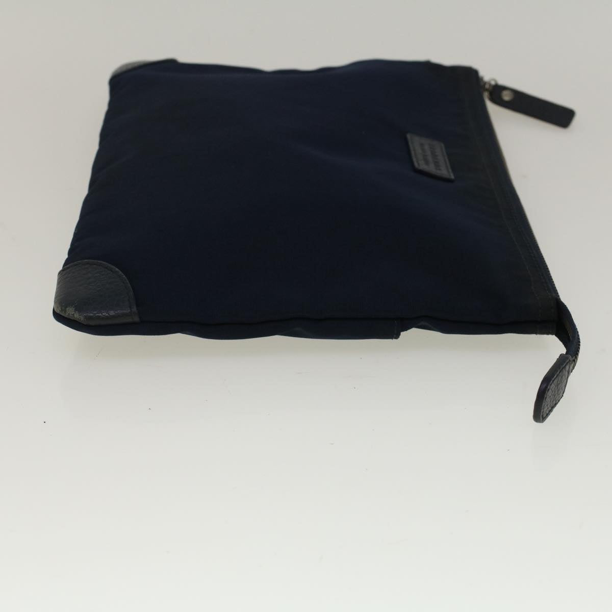 BBERRY Black label Clutch Bag Nylon Leather Navy Auth 58127