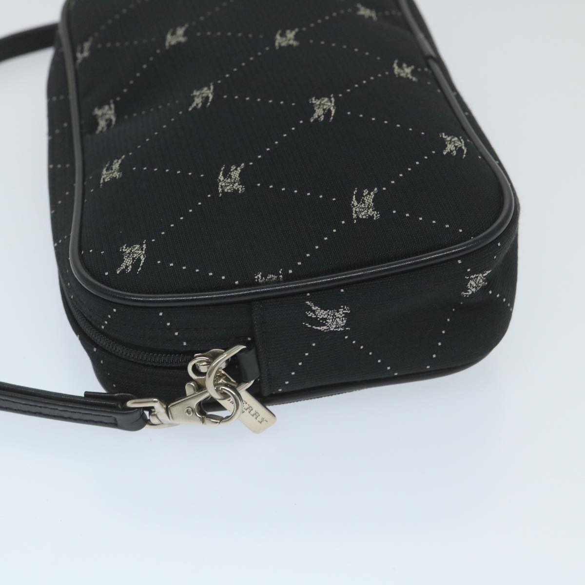 BBERRY Blue Label Accessory Pouch Canvas Black Auth 58626