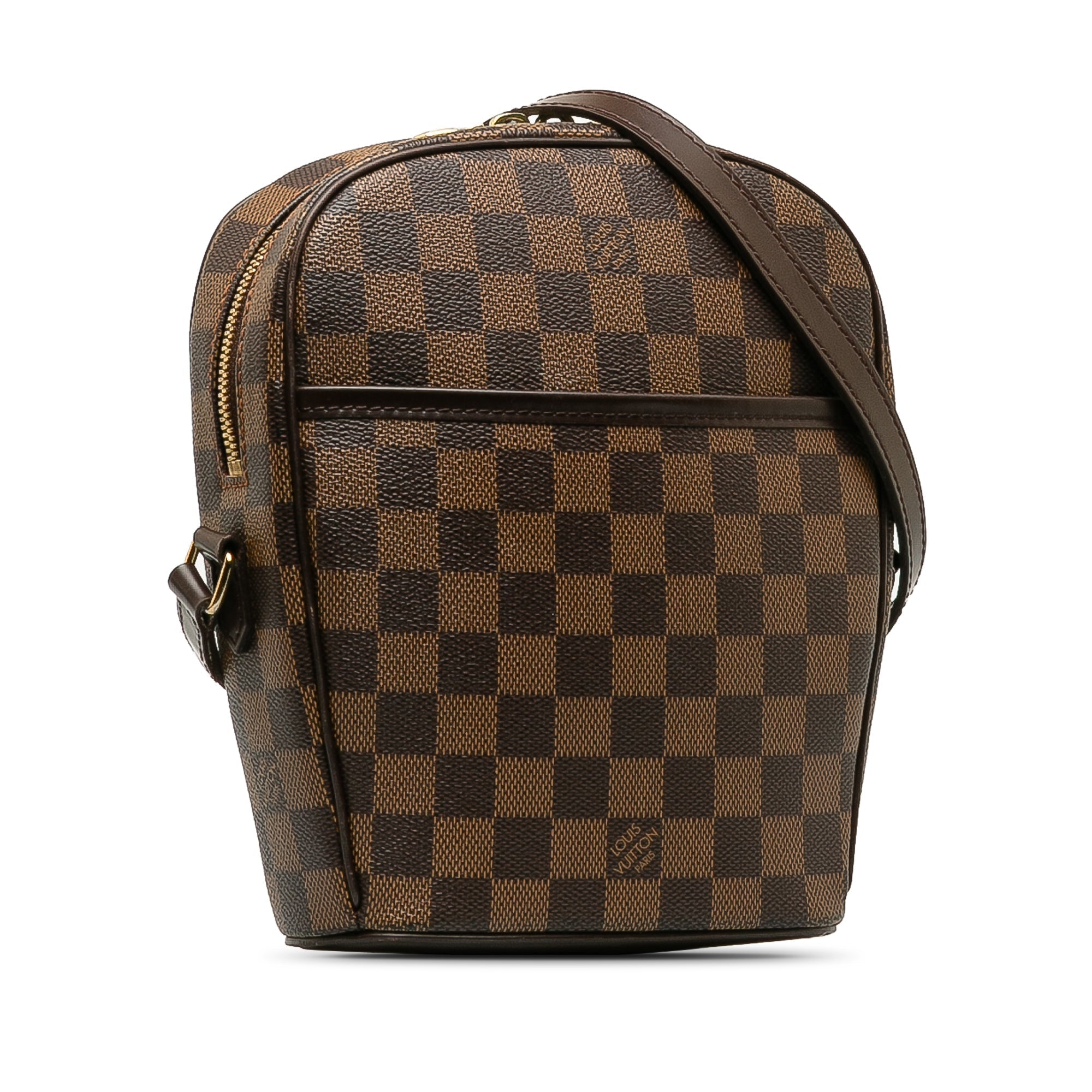 Brown LV Damier Ebene Ipanema PM Crossbody Bag