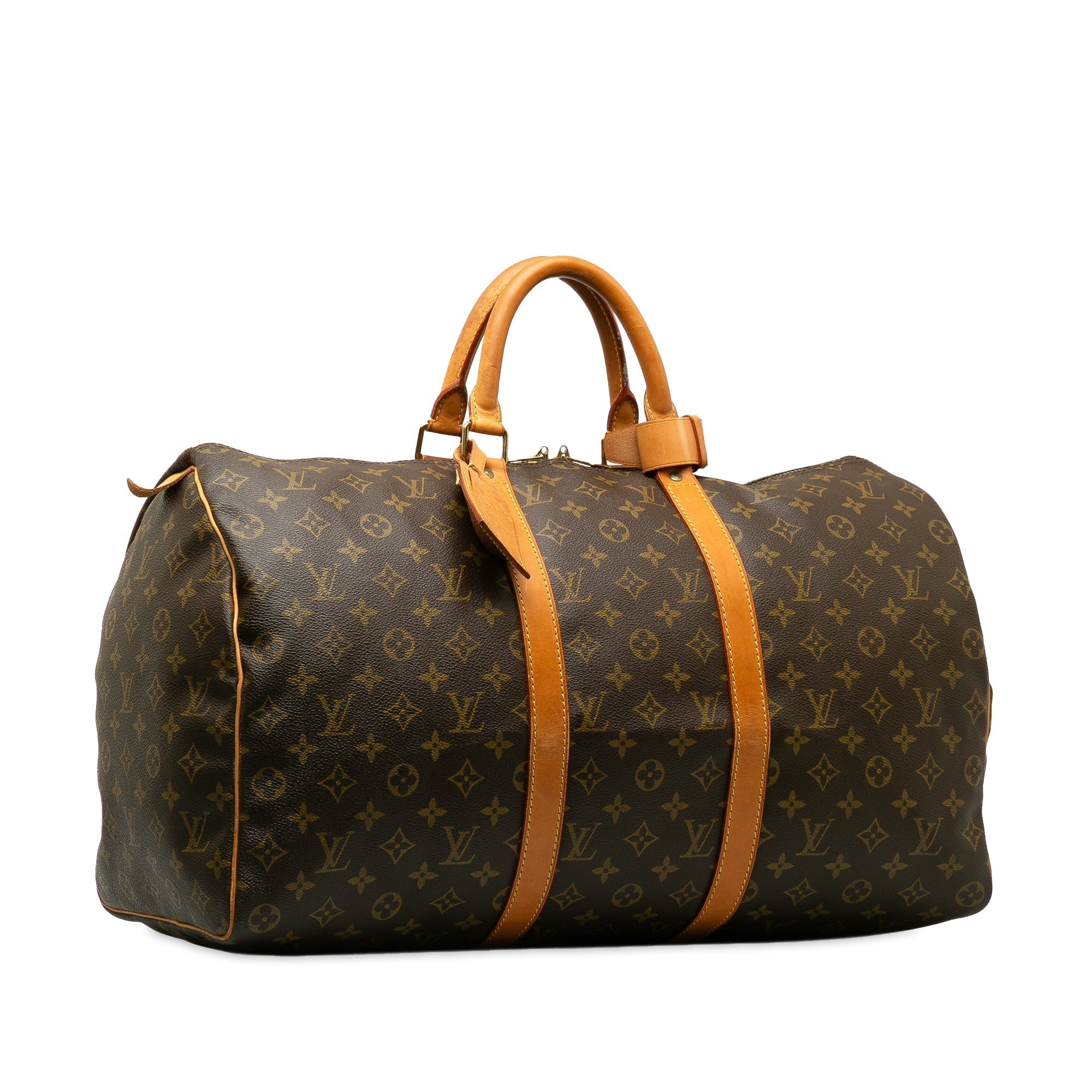 Brown LV Monogram Keepall 50 Travel Bag