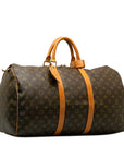 Brown LV Monogram Keepall 50 Travel Bag