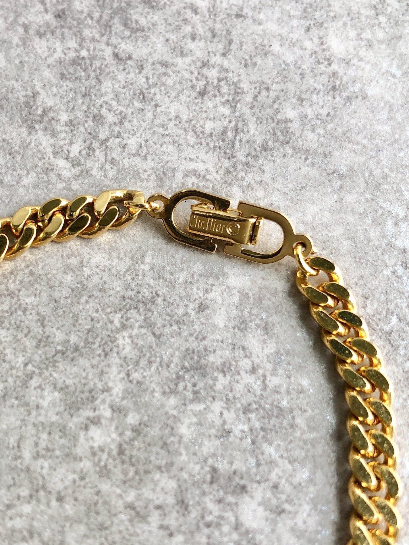 Christian D1OR CD Logo Motif Rhinestone Bracelet Gold Vintage chgiwy