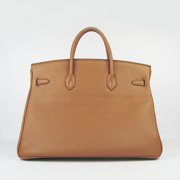 HMS Birkin 35cm Togo Leather Handbags 6099 Light Coffee Silve