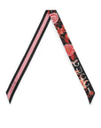 FLORAL GCCI PRINT SILK NECK BOW