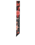 FLORAL GCCI PRINT SILK NECK BOW