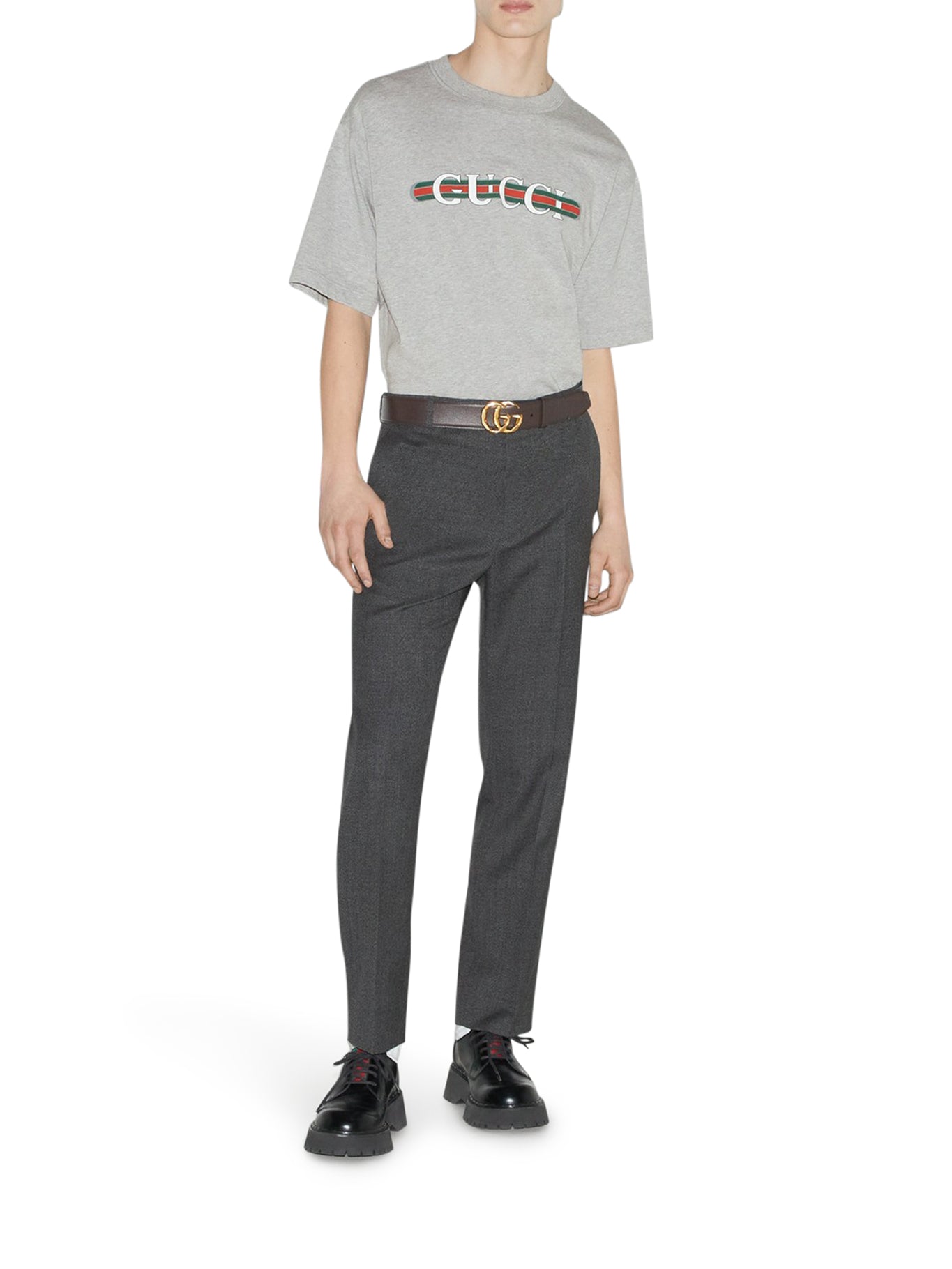 COTTON JERSEY T-SHIRT WITH GCCI PRINT
