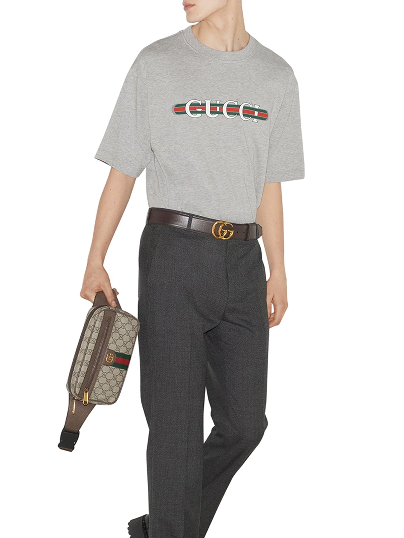 COTTON JERSEY T-SHIRT WITH GCCI PRINT