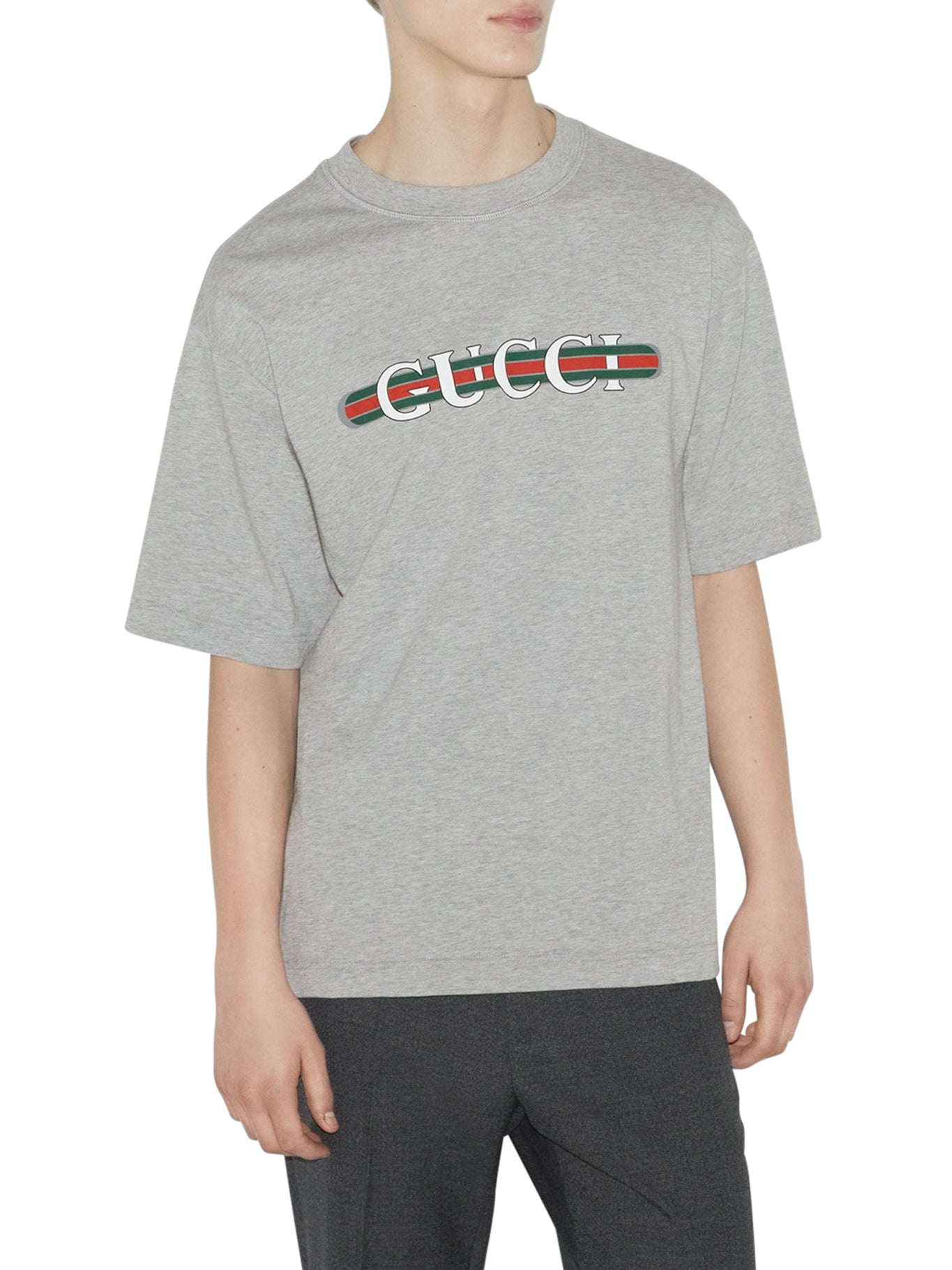 COTTON JERSEY T-SHIRT WITH GCCI PRINT