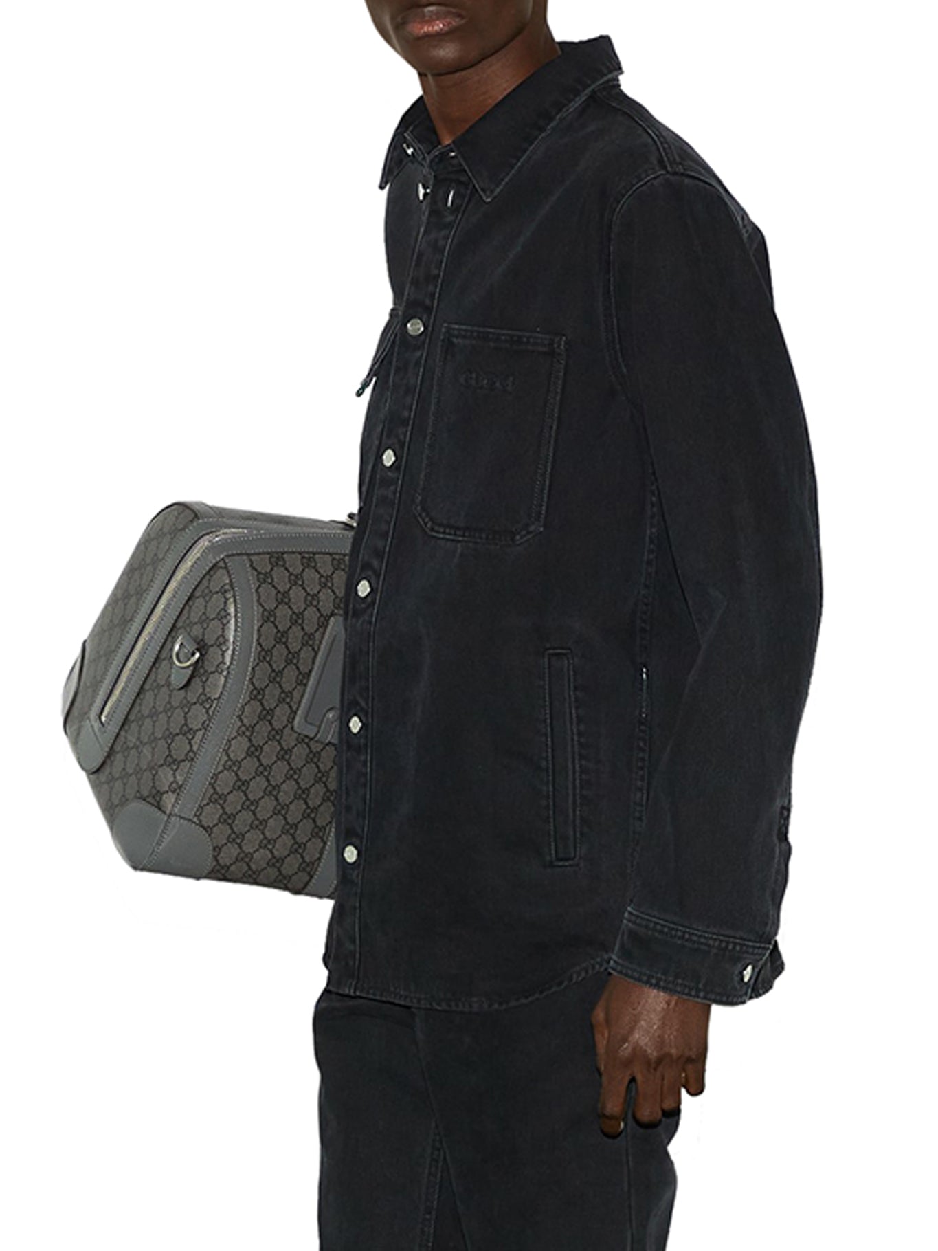 DENIM SHIRT WITH GCCI EMBROIDERY
