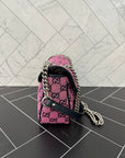 BRAND NEW GCCI Pink Canvas Small Marmont Crossbody Bag