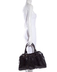 BBERRY Brit KNIGHT Black Perforated Patent Duffle