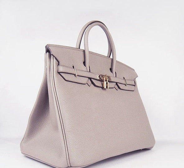 HMS Birkin 35CM Togo Leather Handbags 6099 grey golden