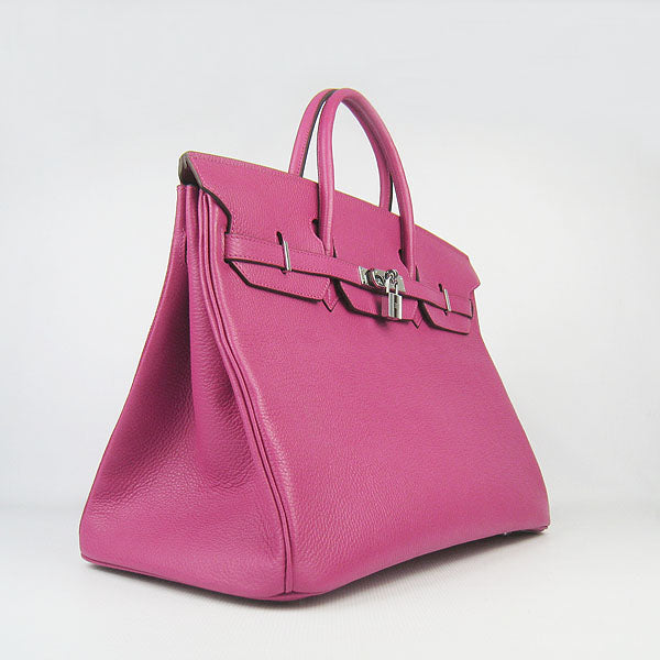 HMS Birkin 35cm Togo Leather Handbags 6099 Peach Silver